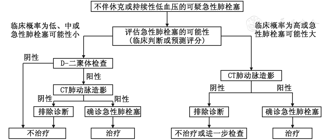 图2 可疑非高危急性肺栓塞患者的诊断流程图